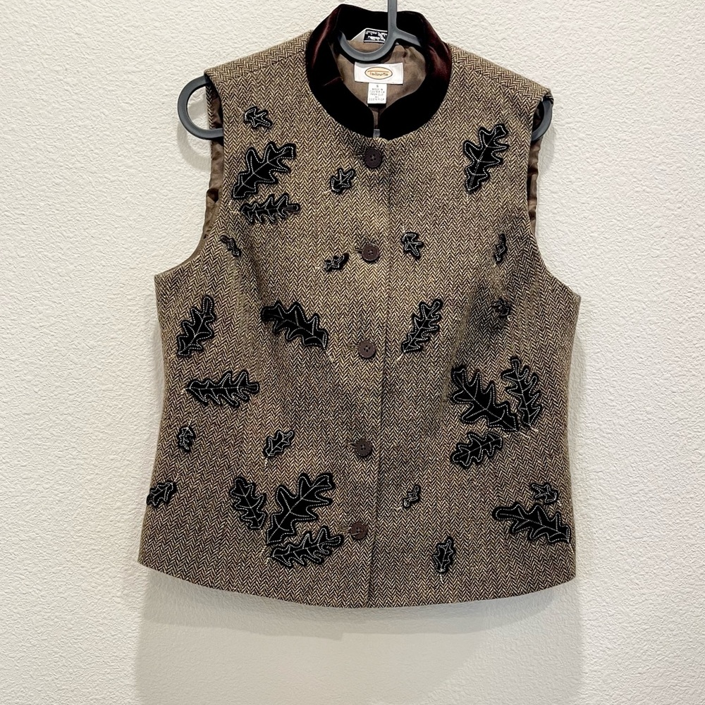 Pre-loved! TALBOTS Brown Wool and Silk Blend Sweater Vest!
